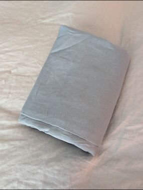 Quince 100% European Linen Blackout Curtain Light Blue 48x84 NEW